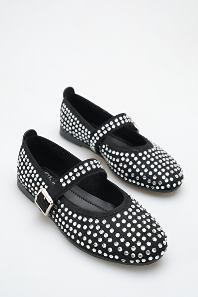 BUNİPARK حذاء باليرينا نسائي مريح لتقويم العظام مزين بالحجر