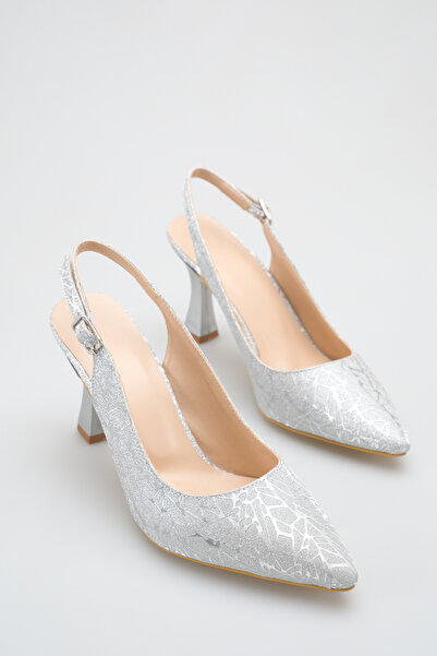 BUNİPARK Women's Glitter Patterned Evening Dress Shoes