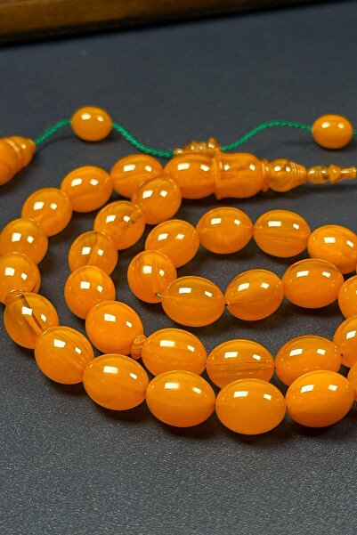 TESBİHKENTİ Large Size, Hard to Handle, a Work of Art, Tight Amber Prayer Beads