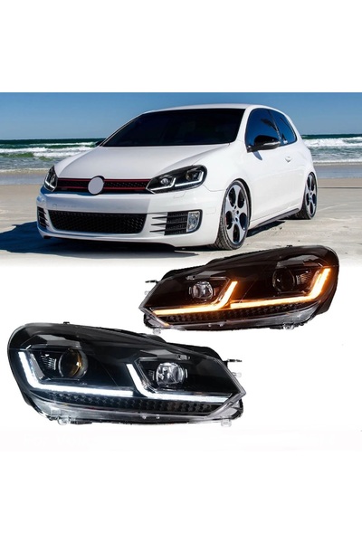 X POWER TUNİNG VOLKSVAGEN GOLF 6 2009-2010 MK6 KROM 7.5 DİZAYN J LEDLİ ÖN FAR