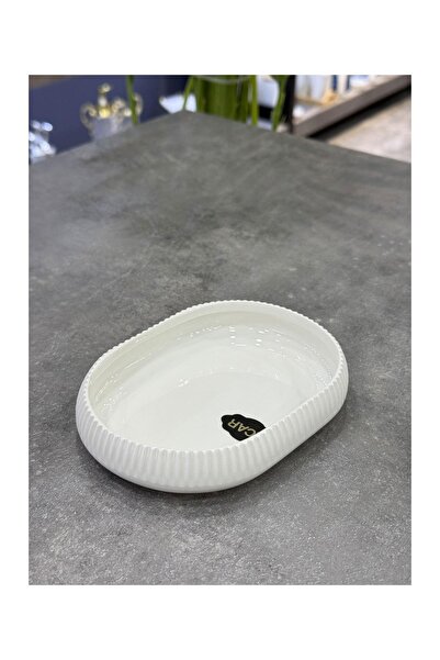 Doğudeko Bianco Line Oval Plate 14 cm X 10 cm