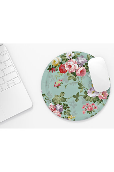 riyaz Ivy Flowers Round Mousepad, Mouse Pad, Diameter: 19.50 cm