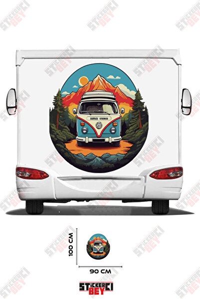 STİCKERCI BEY Camper Traveling through the Forest Visual Camper Sticker Decal
