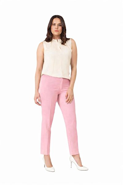 EVEN plus size Dar Paça Pembe Büyük Beden Pantolon