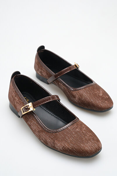 BUNİPARK Women's Fabric Detailed Orthopedic Comfortable Ballerinas