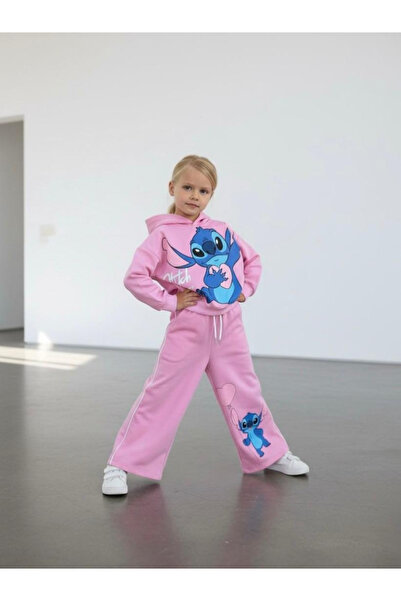 Machetta Παιδικό Νέο Σετ Φούτερ Stitch με τύπωμα με κουκούλα καμπάνα Φούτερ κ...