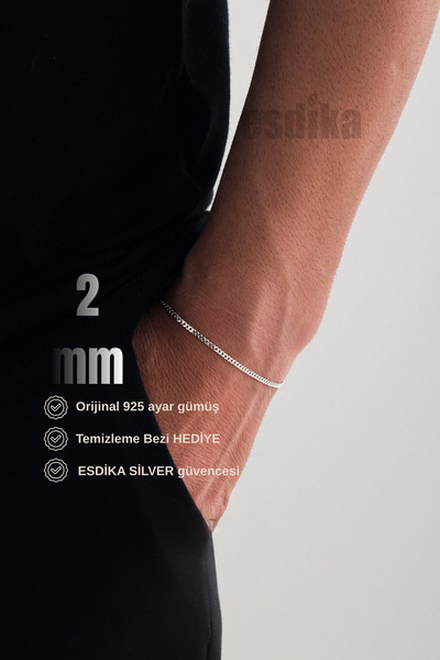esdika 2MM GURMET GÜMÜŞ BİLEKLİK • 925 AYAR GÜMÜŞ • PREMİUM STERLİNG SİLVER