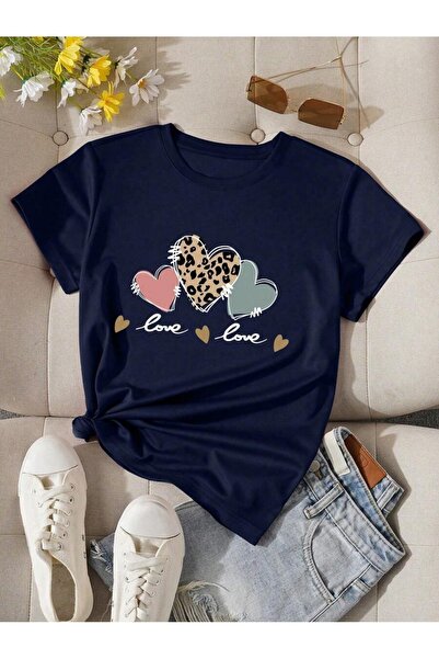 trendypassion Tricou unisex cu design imprimat cu inimă de dragoste