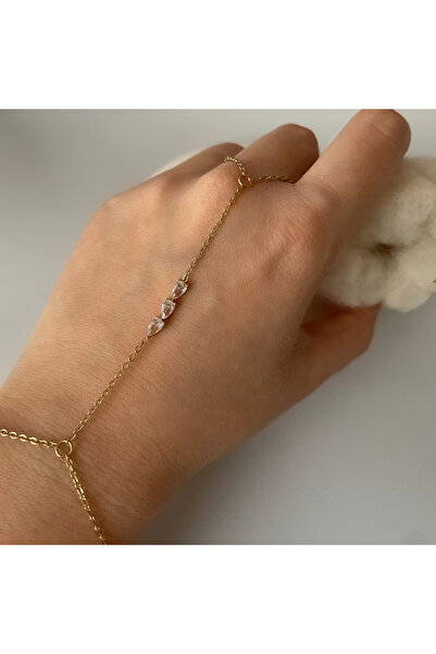 nerora Stainless Steel Three Row Stone Gold Şahmeran