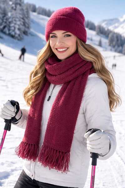 ATE ÖZGÜNEŞ TRİKO TEKSTİL Women, Scarf Beanie Set