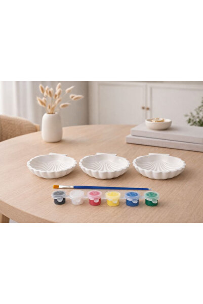 MirayDesign Paintable Seashell Tray Set – Paint and Brush Included |   Kendin...