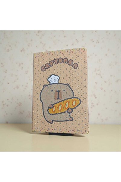 ÇEÇEN HOME Glitter Capybara Notebook Capybara Agenda Lined Notebook Notepad D...