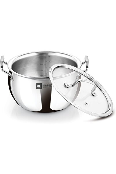Bergner Essentials 28cm 9.5L Tri-Ply Stainless Steel Large Rice Pot with Glas...