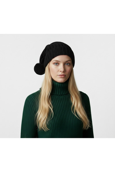 Loopa Kadın Fitilli Ponponlu Uzun Kışlık Bere