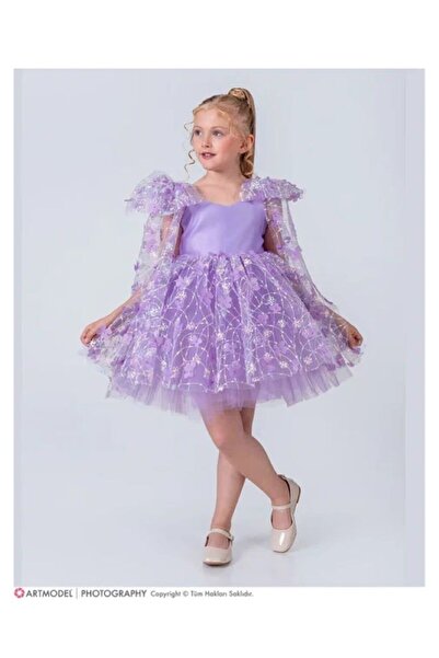 Esterella Flower Brode Pattern Imeros Girls Evening Dress / Girl Children Puf...