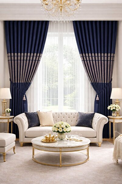 VIP PADİŞAH CONCEPT Sık Pile Lüks Fon Perde Tek Kanat