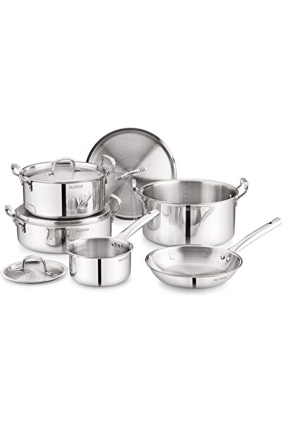 Bergner Triply Stainless Steel 9pcs Cookware Set - Induction & Gas Compatible