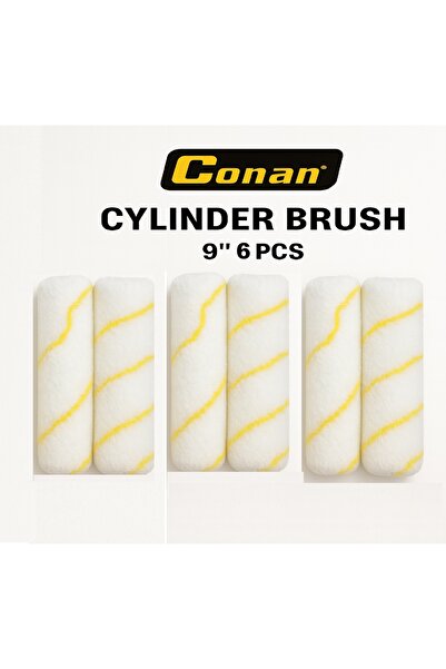 CONAN Set of 6 Cylinder Brush Rollers – Model COCB00102 – 9" Paint Roller Sle...