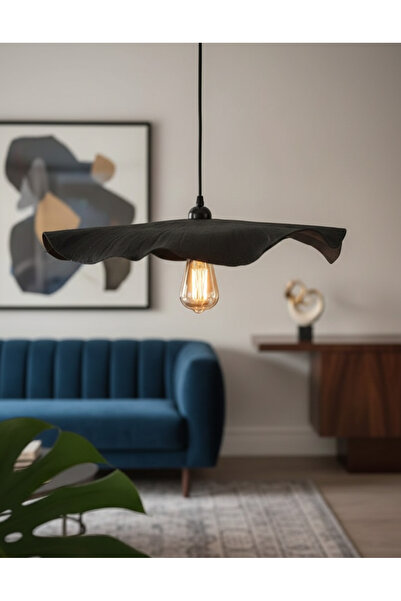 EVALUX Modern Siyah Eva Çiçek İki Katlı Sarkıt Avize