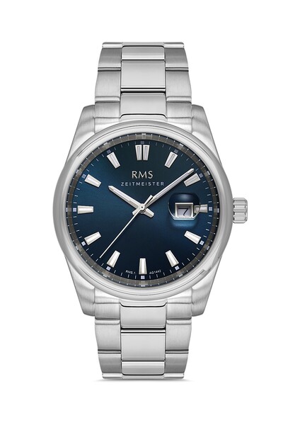 RMS Zeitmeister Rms.1.Ag1442.03 Men's Wristwatch with Calendar Crystal Glass ...