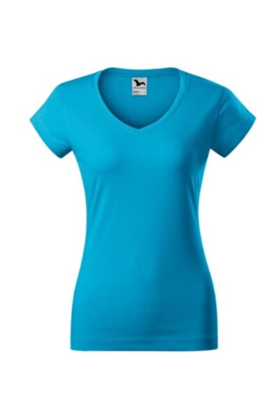 Malfini Tricou damă, croială cu decolteu în V, mărimea S, turcoaz