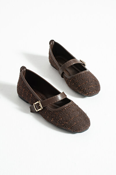 Bayramoğlu Blunt Toe Buckle Mary Jane Ballet Shoes