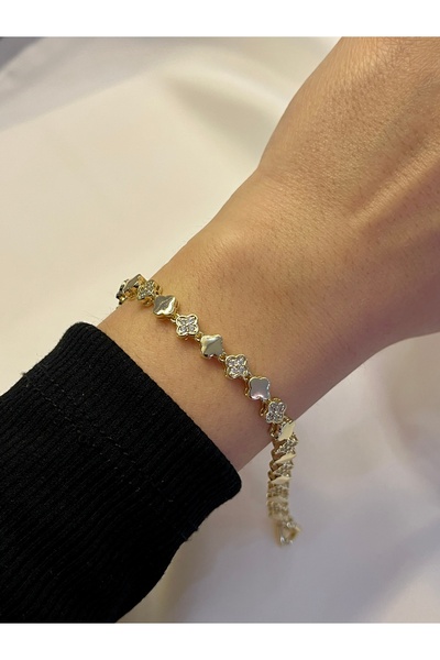 yeknova Xuping 14K Gold Renginde Kuyumcu İşçiliği Su Yolu Zirkon Taşlı Yonca ...