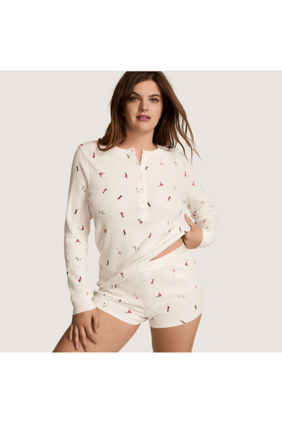 Victoria's Secret Victoria’s Secret Thermal Short Pajama Set - White