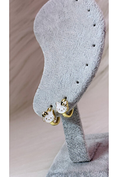 iky aksesuar Çocuk Çelik Hello Kitty Küpe