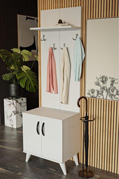 KZY Mobilya S Ayakkabılık Çok Amaçlı Ayakkabılık-Beyaz