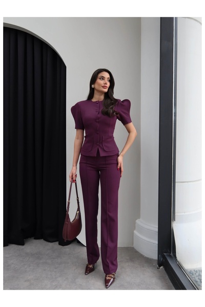 ESRAHELVACI Комплект от сако с балонни ръкави и панталони