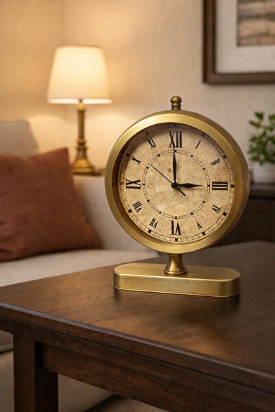 AZELON METAL ESKİTME DEKORATİF 20 cm * 28 cm EV OFİS MASA SAATİ