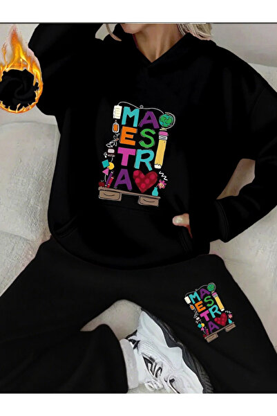 ELAN WEAR Mestara Printed Hooded Tracksuit Set - Hooded Sweatshirt Bottom Top...