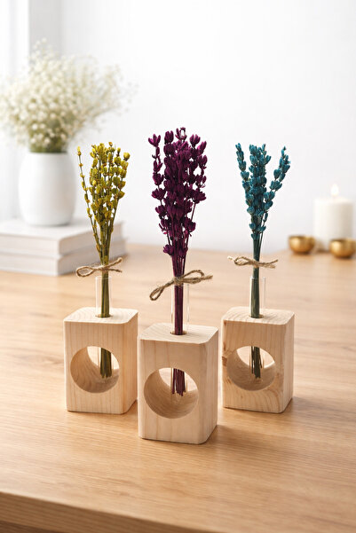 nijiartdesign مجموعة من 3 مزهريات زجاجية مربعة الشكل للزينة (لا تشمل الزهور.)