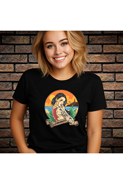 CXO Craft Tricou Dama cu Imprimeu, Summer, Bumbac