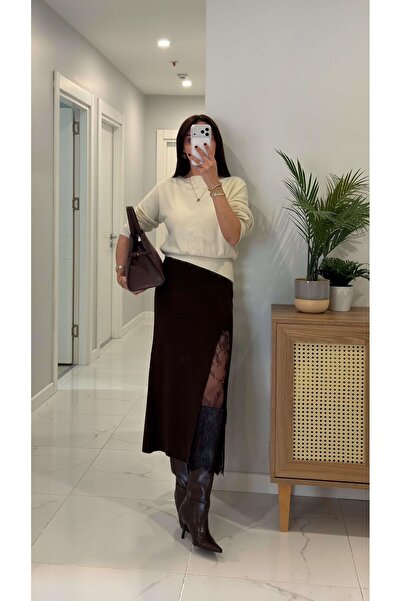 Liya Dantel Detay Triko Etek