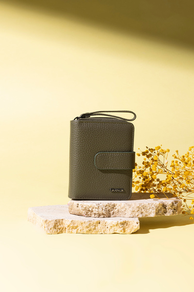 Grande 2824 İsme Özel Hakiki Deri Küçük Boy Kadın Cüzdan