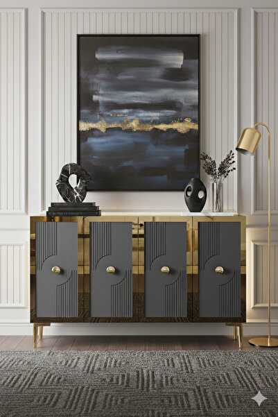 YUMEDİ DESİGN KA1216AG - TEMTEM KONSOL ,TV SEHPASI , ÇOK AMAÇLI DOLAP, KAHVE ...