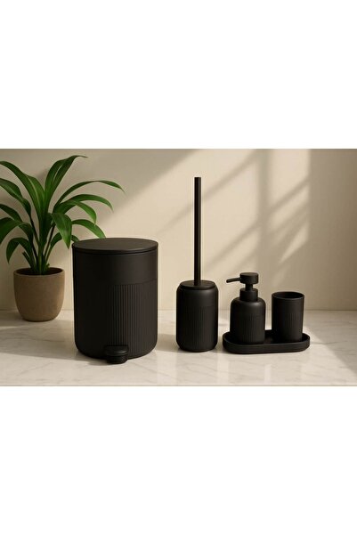 BUCOLIC Urban Matte 5-Piece Bathroom Set Black