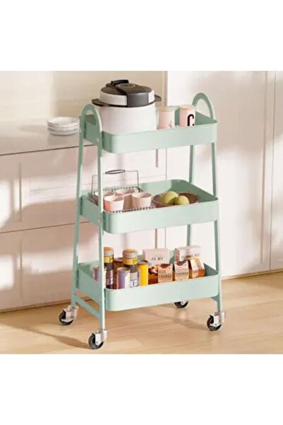 Generica Light green metal stand for home and kitchen organization