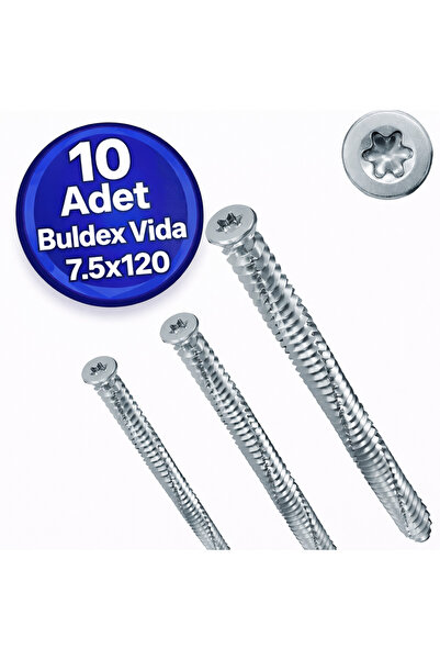 DESIPHON Buldex Dübelsiz Montaj Vidası 12’lik 7,5x120 mm – 10 Adet