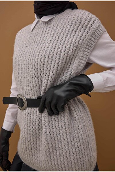 HEQA 100% Leather Short Gloves Black