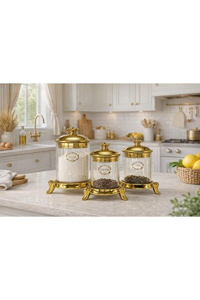 AROW Muba Consept Nisara Luxury 3-Piece Glass Jar Set