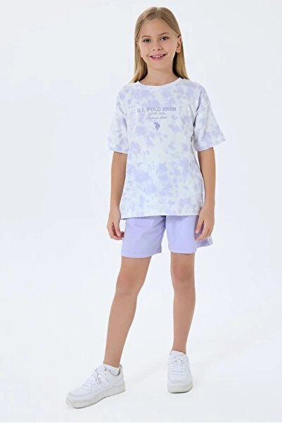 YUYİ U S Polo 100% Cotton Circular Neck Girls Short Sleeve Shorts Set