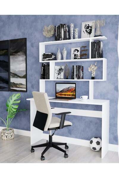 woodaria Kitaplıklı Çalışma Masası, Çalışma Masası, Çocuk Çalışma Masası, Bil...