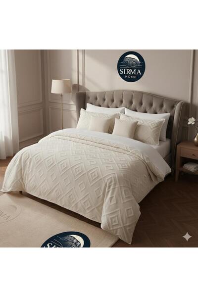 Sırma Home Püsküllü Çift Kişilik Yatak Örtüsü,Pike Takımı 240 X 250 Cm Ve 2 A...