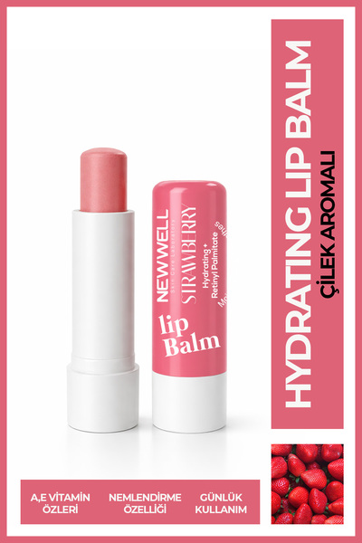 New Well Strawberry Hydrating Lip Balm – Çilek Aromalı Nemlendirici Dudak Bak...