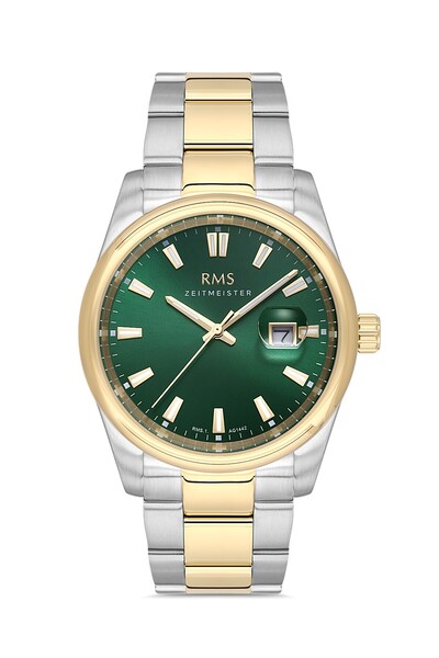 RMS Zeitmeister Rms.1.Ag1442.14 Men's Watch with Calendar, Crystal Glass, 5 A...