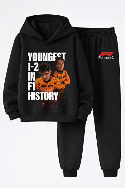 MAGORS طقم سترة وبنطلون رياضي مطبوع بثلاثة خيوط من LANDO NORRIS لسباقات الفور...