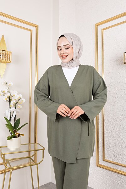 Foremia بدلة مع بنطلون برباط جانبي - كاكي